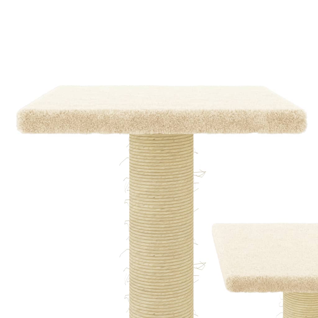 Albero per Gatti con Tiragraffi in Sisal Crema 61 cm