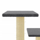 Albero per Gatti con Tiragraffi in Sisal Grigio Scuro 61 cm