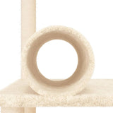 Albero per Gatti con Tiragraffi in Sisal Crema 136 cm