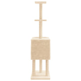 Albero per Gatti con Tiragraffi in Sisal Crema 145 cm