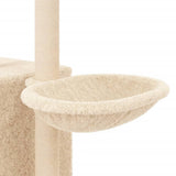 Albero per Gatti con Tiragraffi in Sisal Crema 145 cm