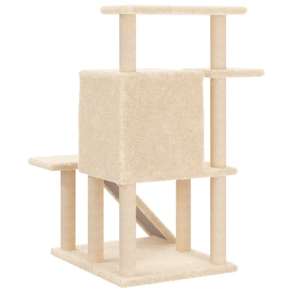 Albero per Gatti con Tiragraffi in Sisal Crema 97 cm