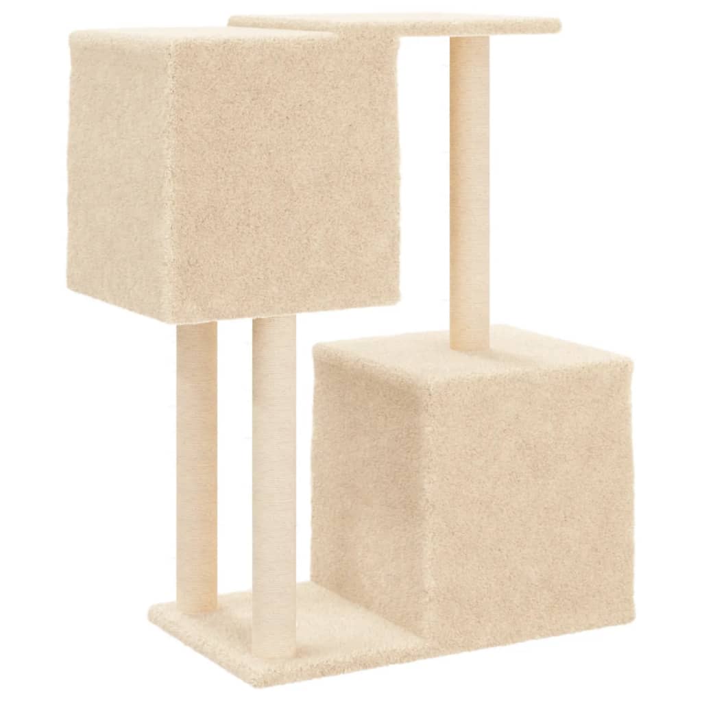 Albero per Gatti con Tiragraffi in Sisal Crema 86 cm