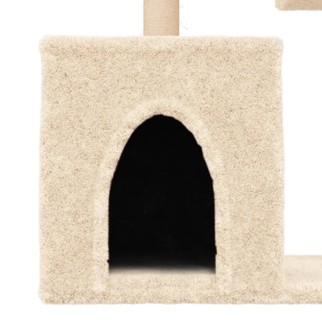 Albero per Gatti con Tiragraffi in Sisal Crema 86 cm