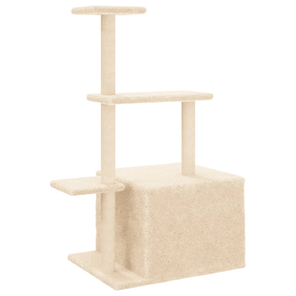 Albero per Gatti con Tiragraffi in Sisal Crema 110 cm