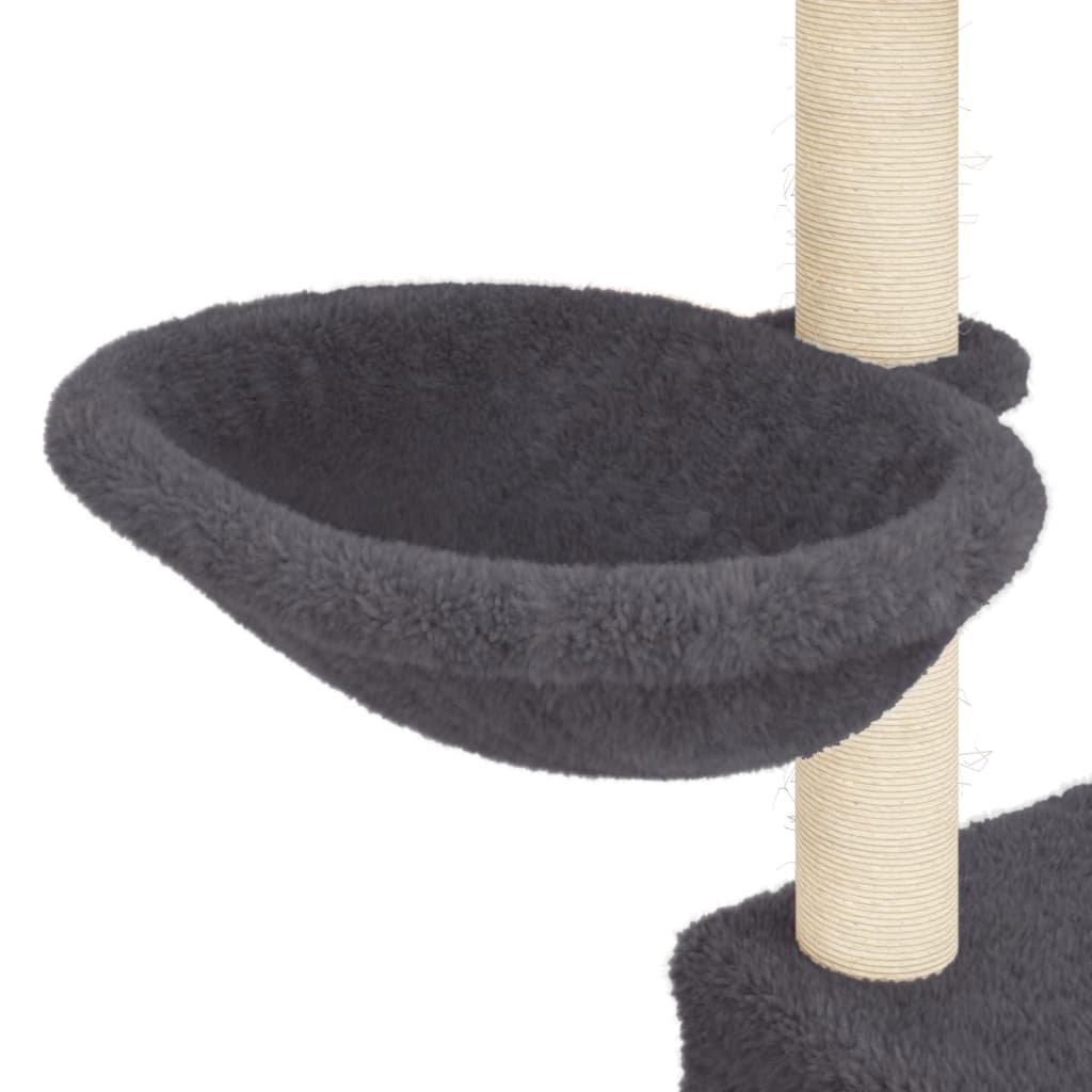 Albero per Gatti con Tiragraffi in Sisal Grigio Scuro 83 cm