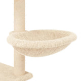 Albero per Gatti con Tiragraffi in Sisal Crema 153 cm