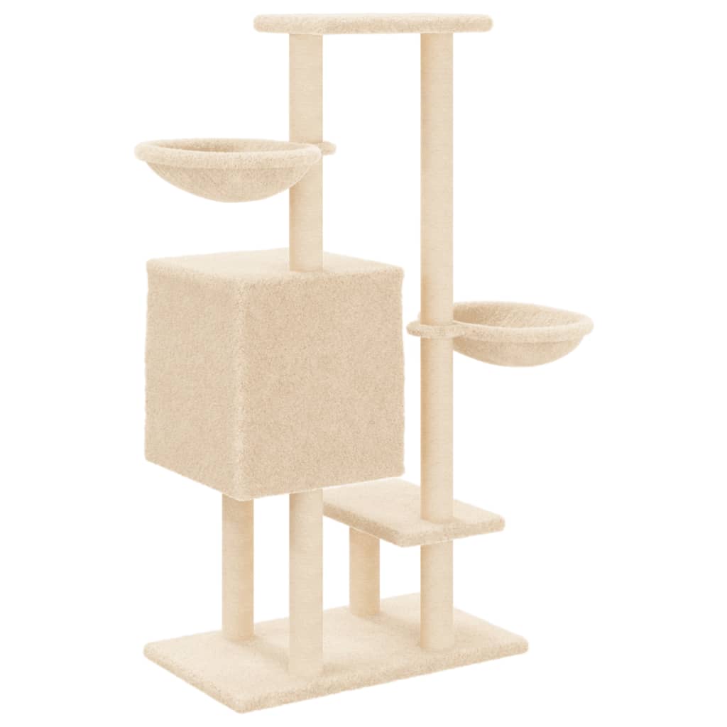 Albero per Gatti con Tiragraffi in Sisal Crema 117 cm