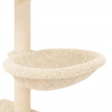 Albero per Gatti con Tiragraffi in Sisal Crema 117 cm