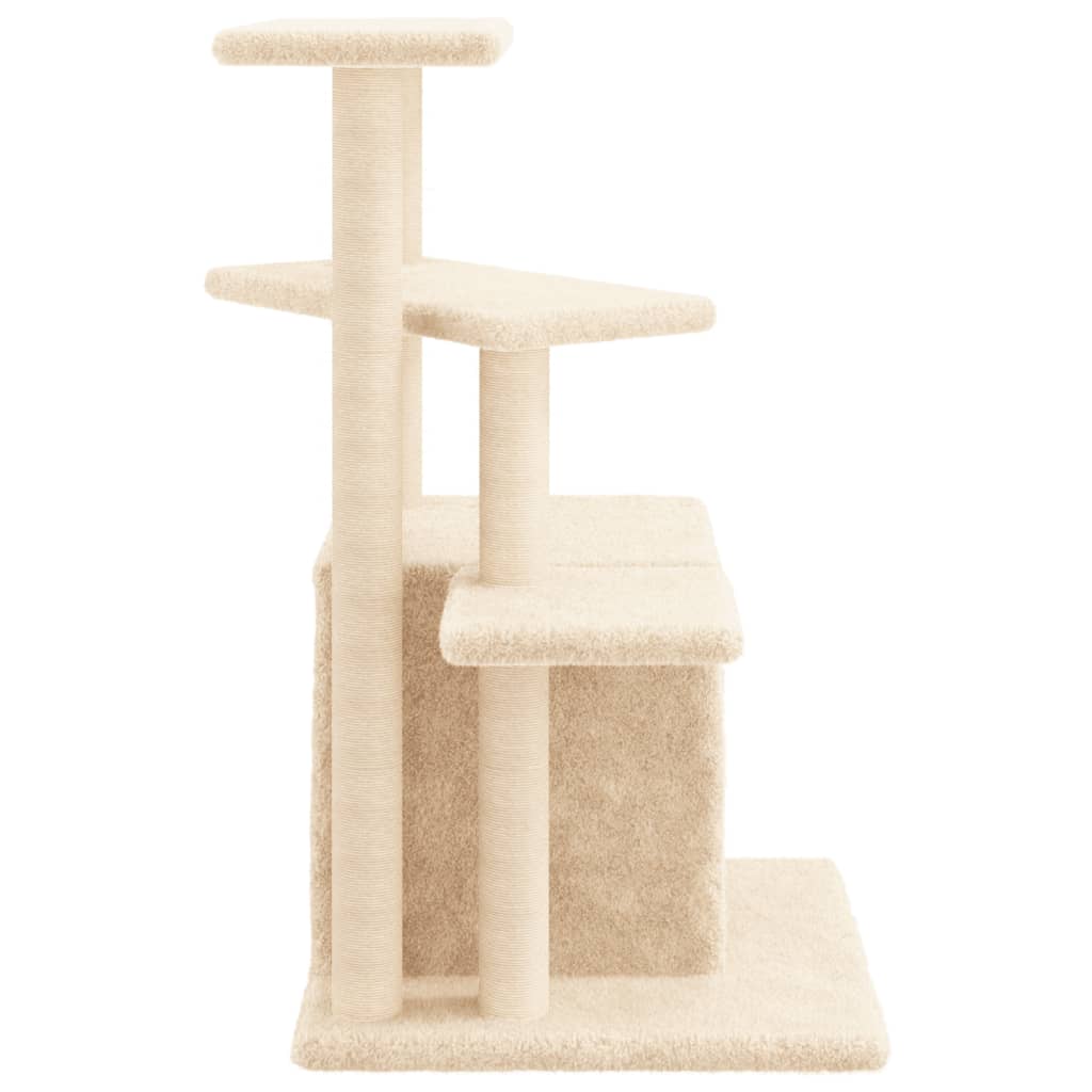 Albero per Gatti con Tiragraffi in Sisal Crema 83,5 cm