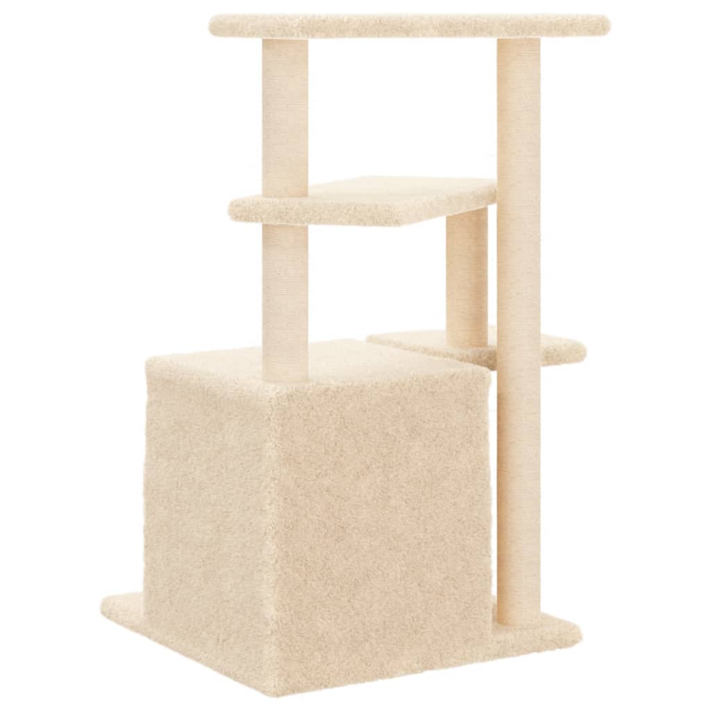 Albero per Gatti con Tiragraffi in Sisal Crema 83,5 cm