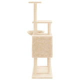 Albero per Gatti con Tiragraffi in Sisal Crema 131 cm