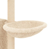 Albero per Gatti con Tiragraffi in Sisal Crema 131 cm