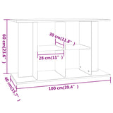 Supporto per Acquario 100x40x60 cm in Legno Multistrato Nero