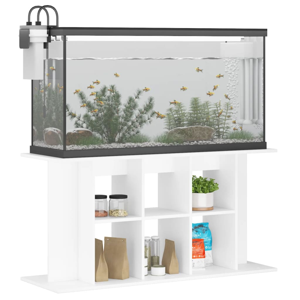 Aquarium Stand 120x40x60 cm in White Multilayer Wood