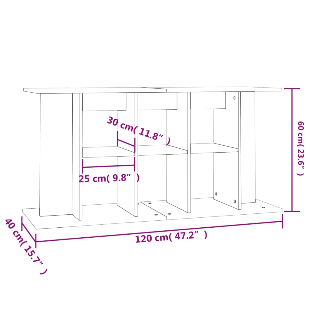 Aquarium Stand 120x40x60 cm in White Multilayer Wood