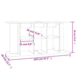 Supporto Acquario 120x40x60 cm Legno Multistrato Bianco Lucido