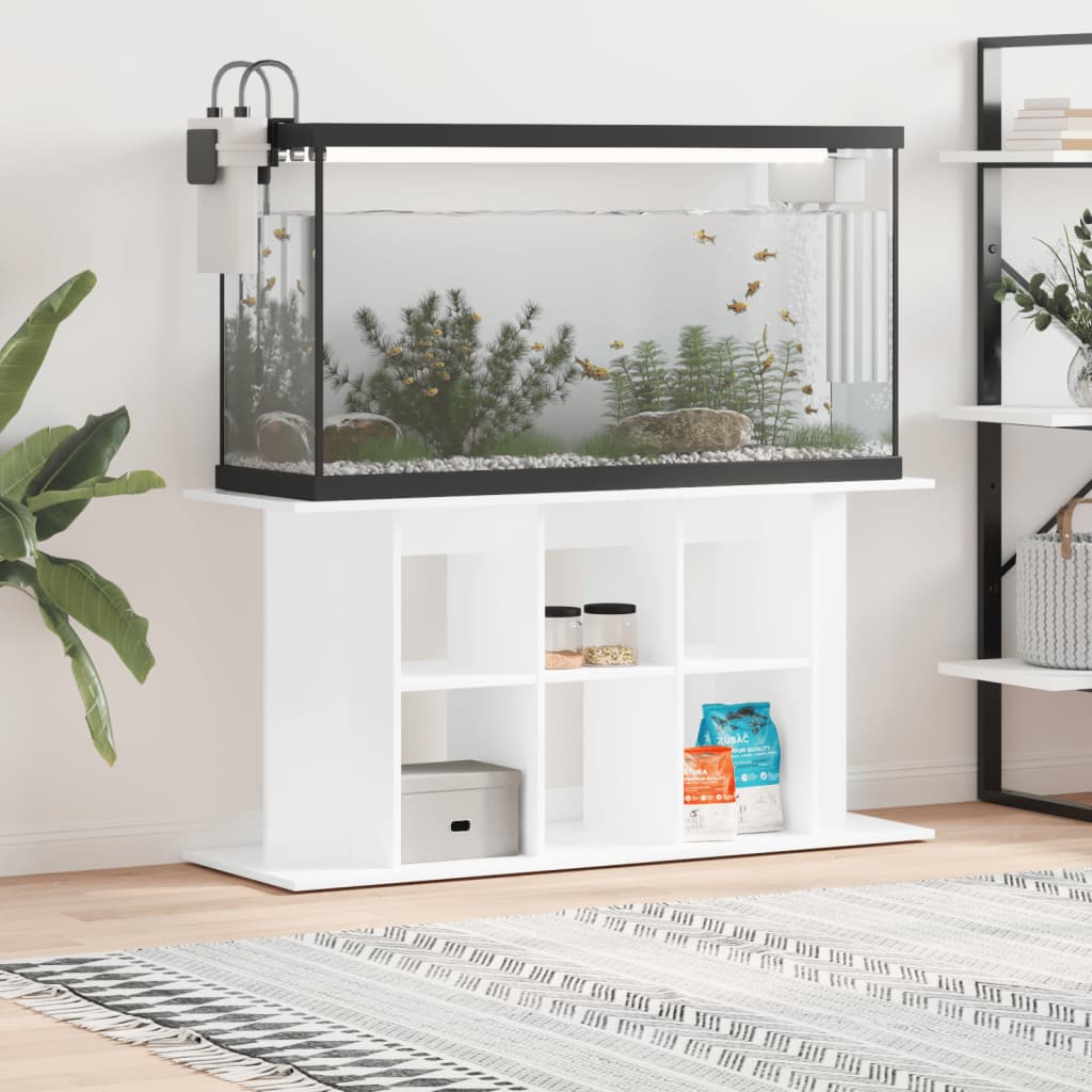 Supporto Acquario 120x40x60 cm Legno Multistrato Bianco Lucido