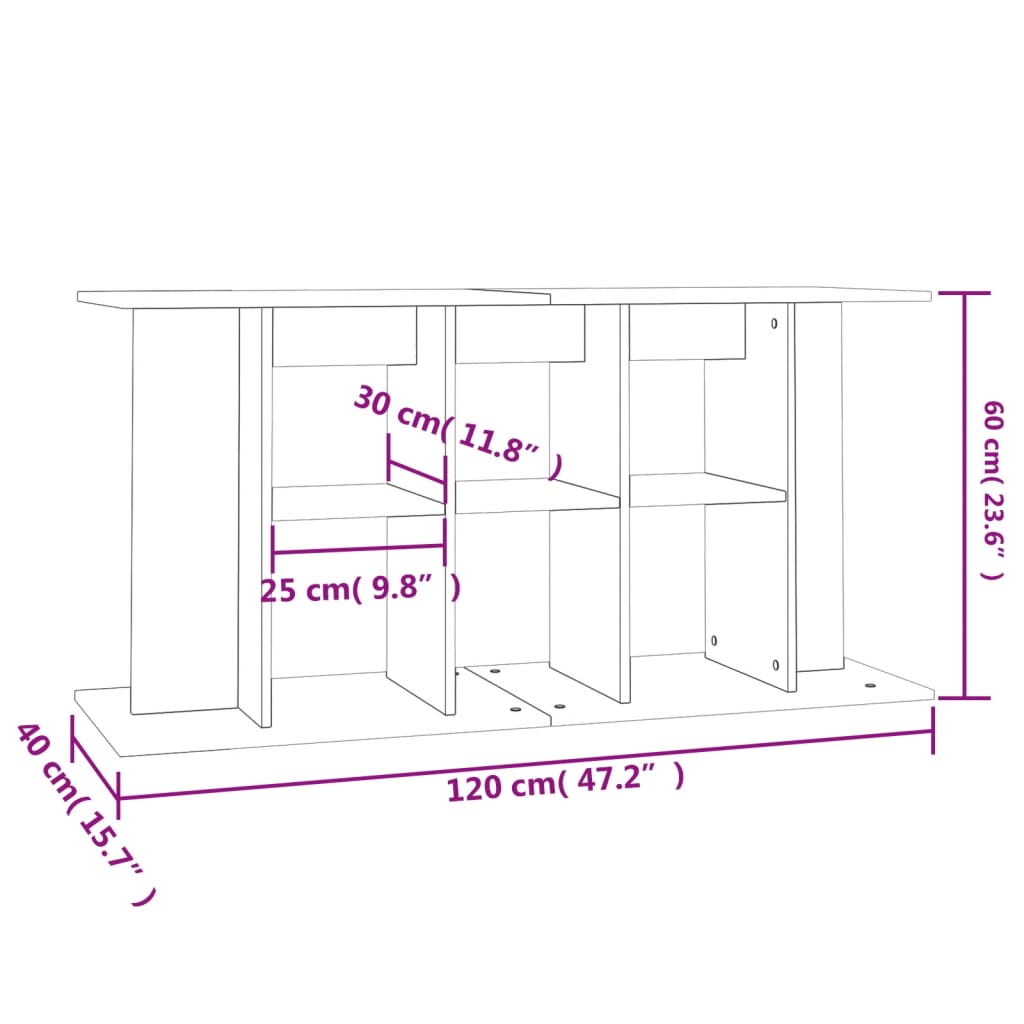 Aquarium stand 120x40x60 cm Sonoma oak plywood