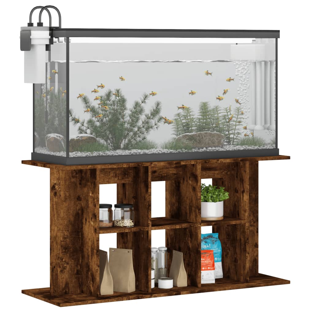 Aquarium stand 120x40x60 cm in smoked oak plywood