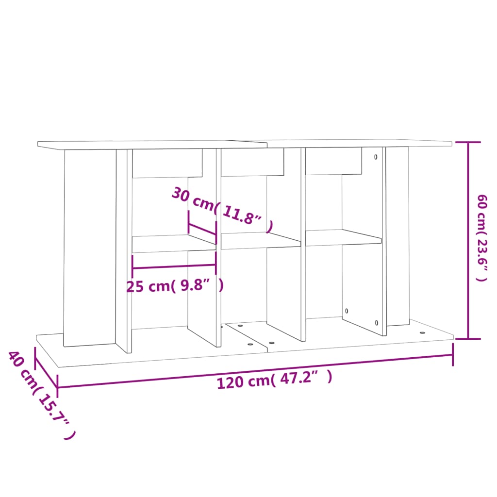 Aquarium Stand 120x40x60 cm Sonoma Gray Plywood