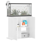 White Aquarium Stand 81x36x73 cm in Multilayer Wood