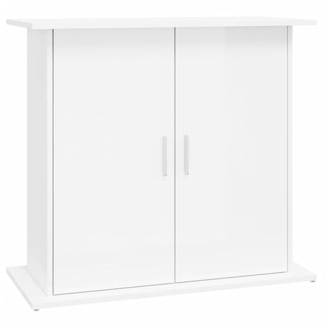 Supporto Acquario 81x36x73cm in Legno Multistrato Bianco Lucido