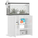 Supporto Acquario 81x36x73cm in Legno Multistrato Bianco Lucido