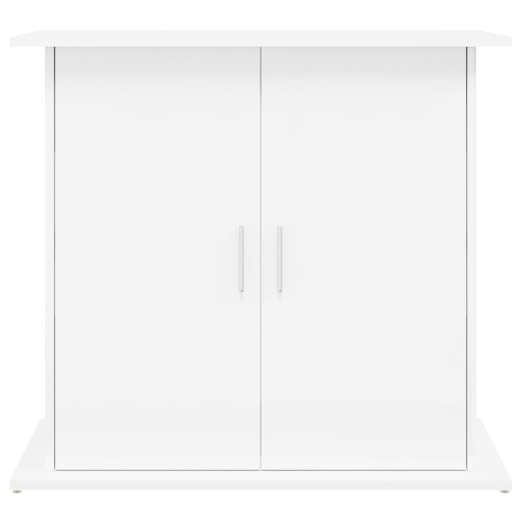 Supporto Acquario 81x36x73cm in Legno Multistrato Bianco Lucido