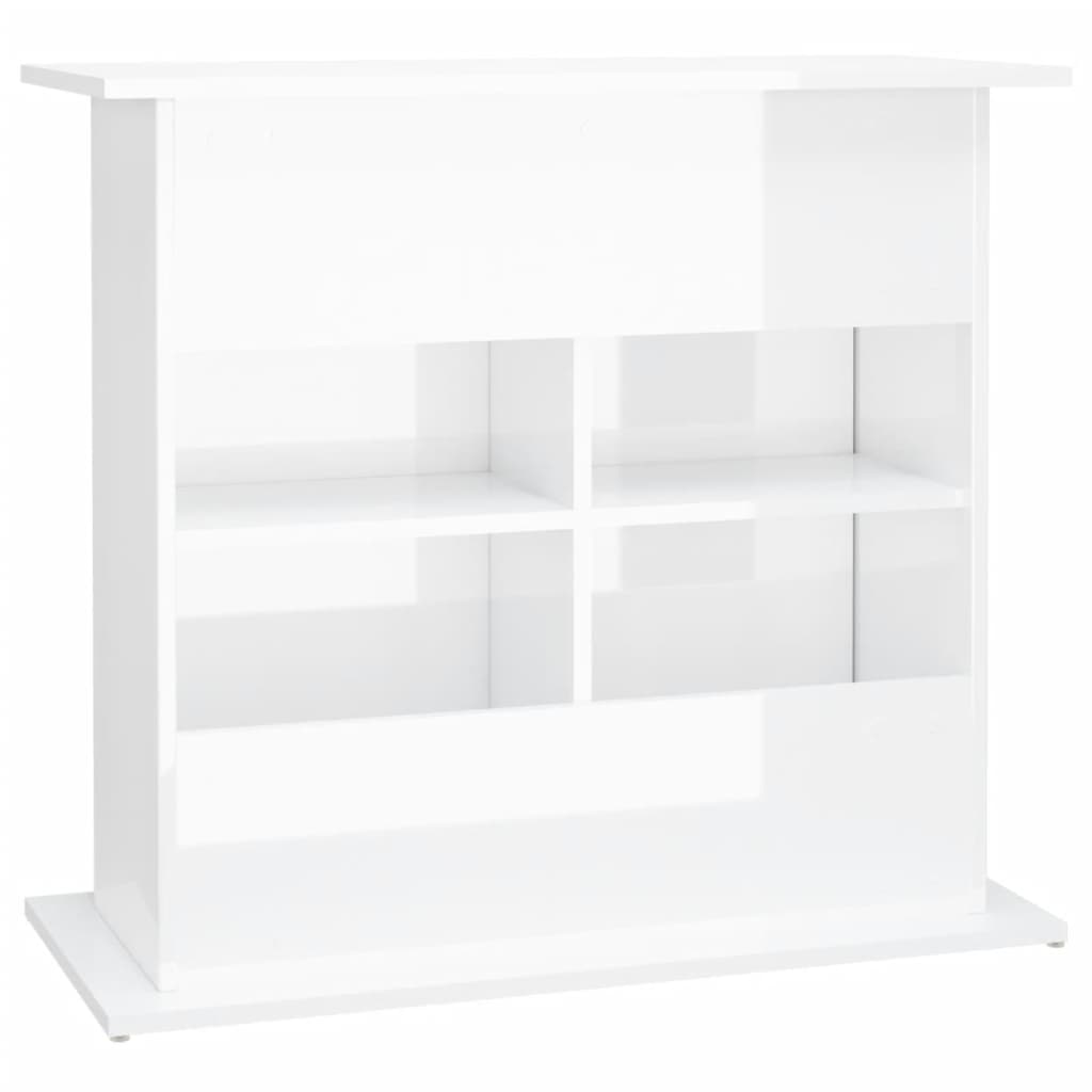 Supporto Acquario 81x36x73cm in Legno Multistrato Bianco Lucido