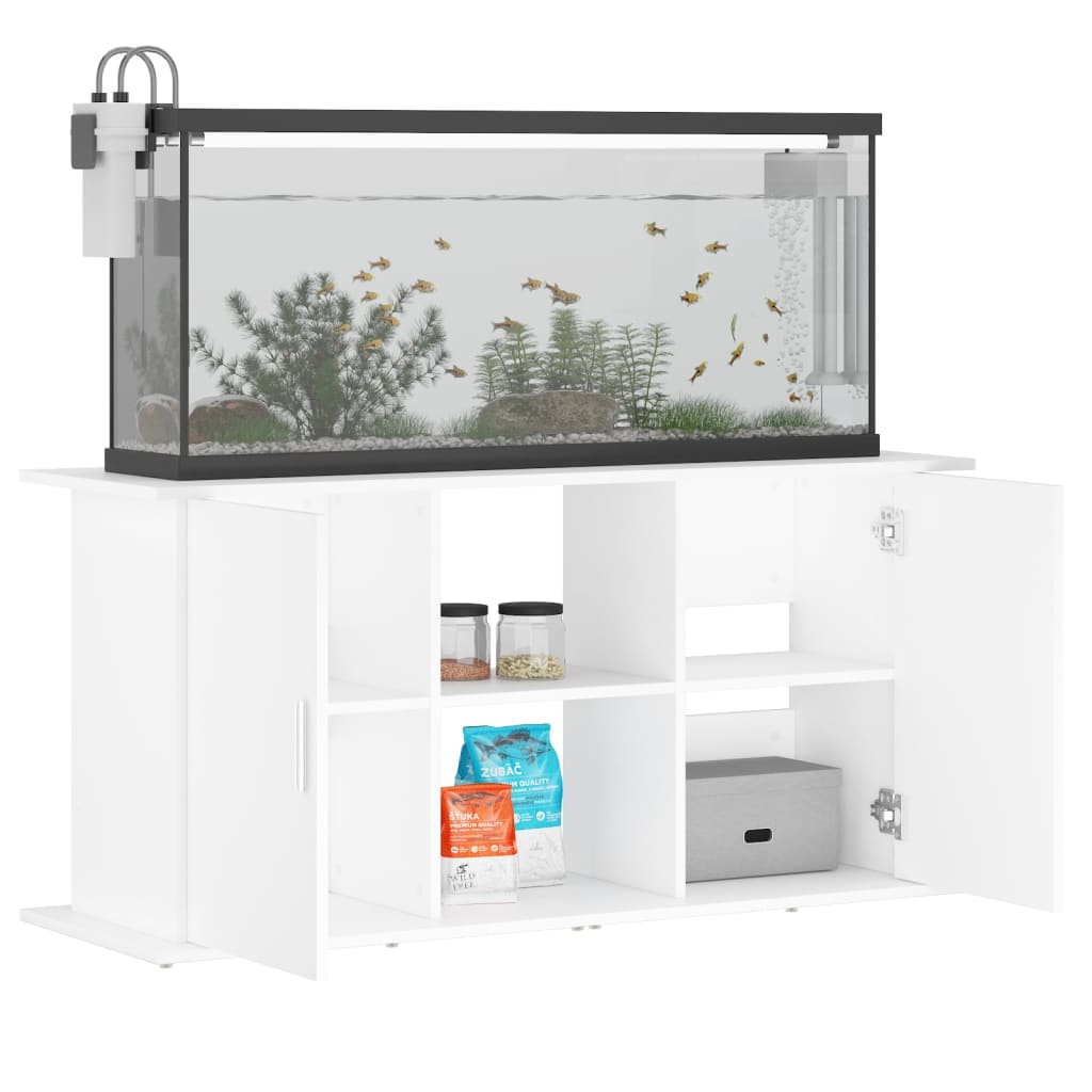 Aquarium Stand 121x41x58 cm in White Multilayer Wood