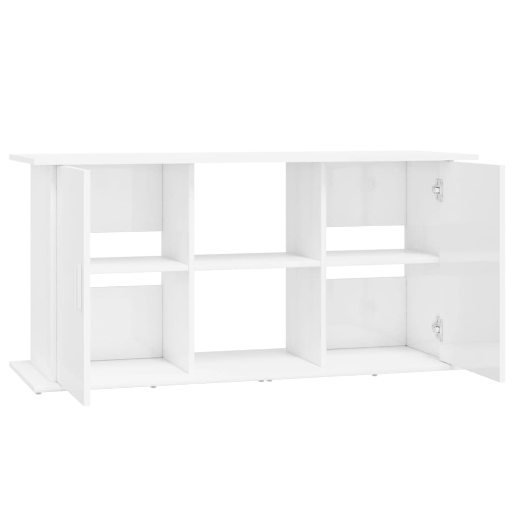 Aquarium Stand 121x41x58 cm Gloss White Multilayer Wood