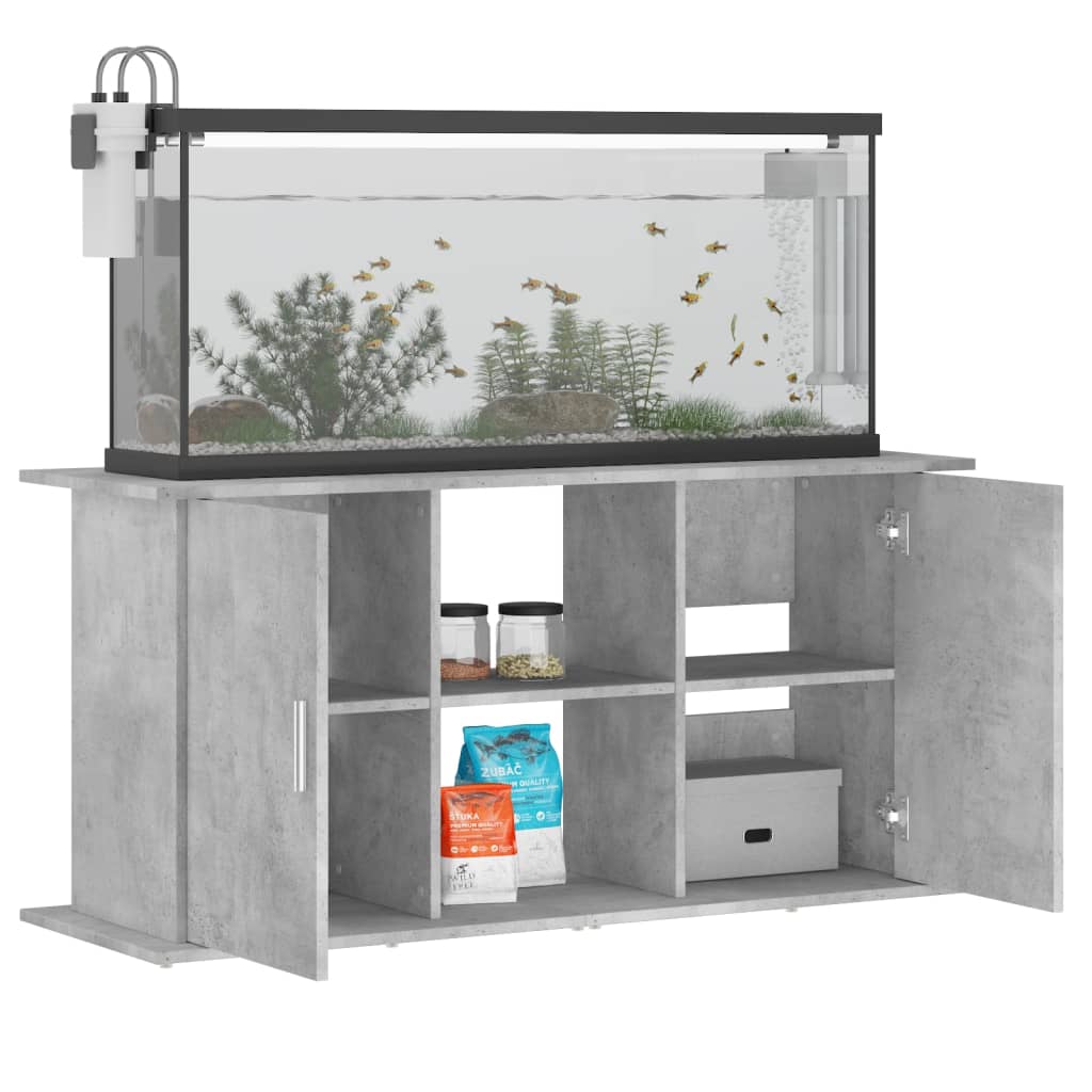 Aquarium Support 121x41x58 cm Cement Gray Multilayer Wood