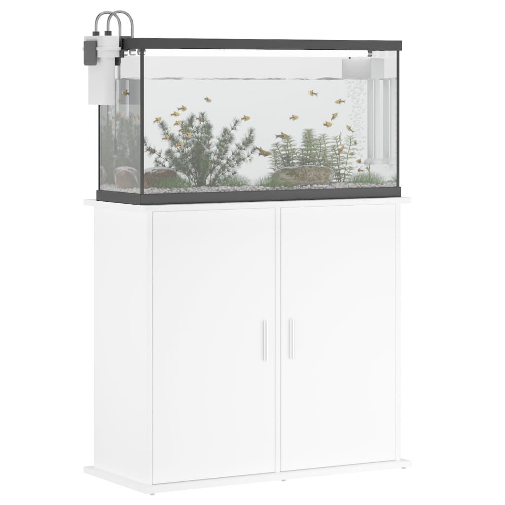 White Aquarium Stand 81x36x73 cm in Multilayer Wood