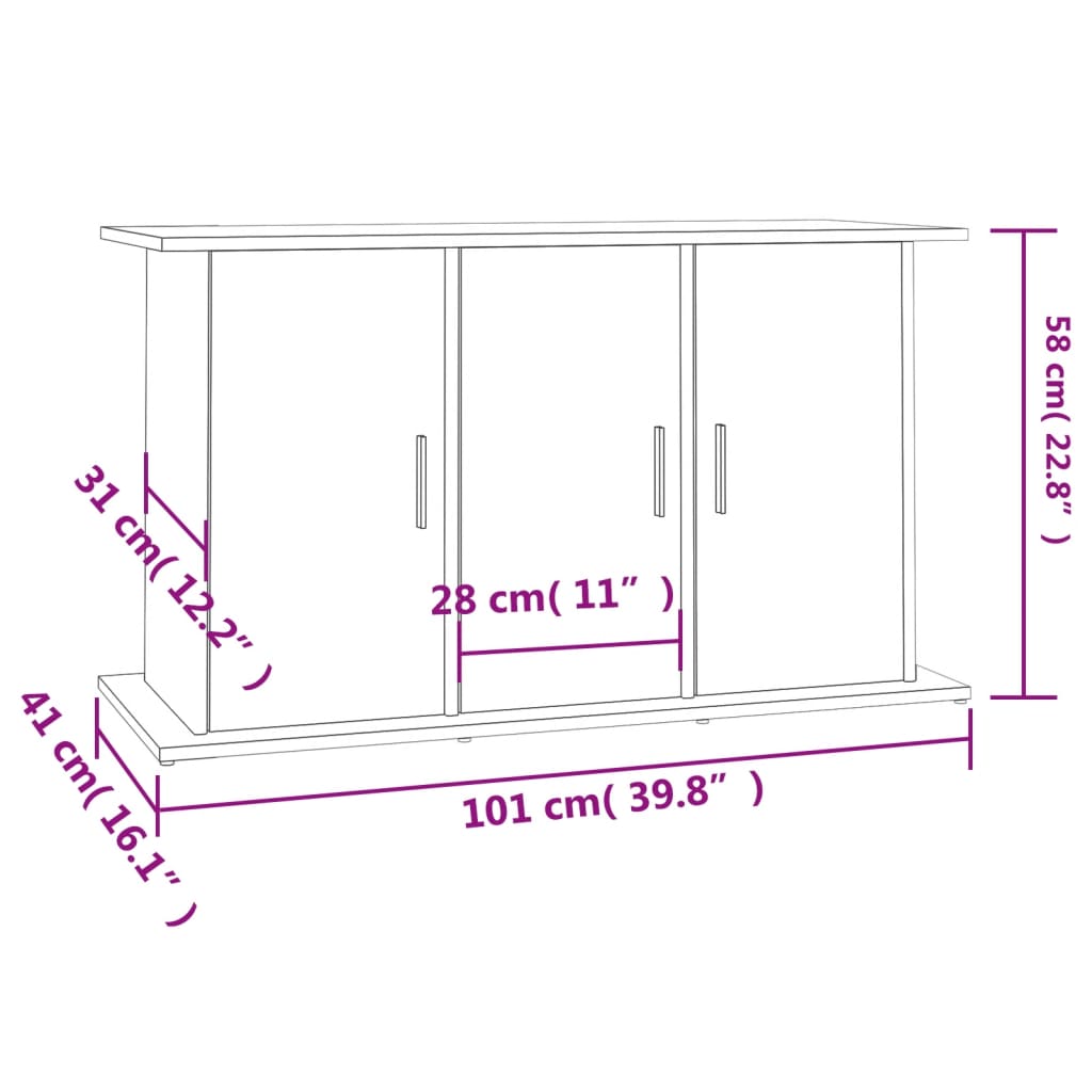 Supporto per Acquario 101x41x58 cm in Legno Multistrato Bianco