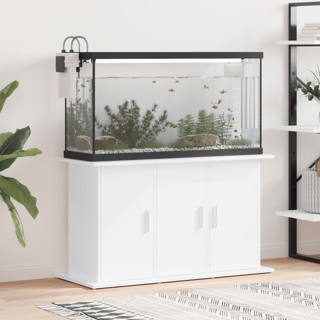 Supporto Acquario 101x41x58 cm Legno Multistrato Bianco Lucido