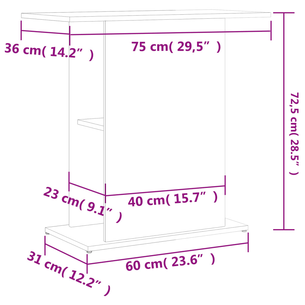 White Aquarium Stand 75x36x72.5 cm Multilayer Wood