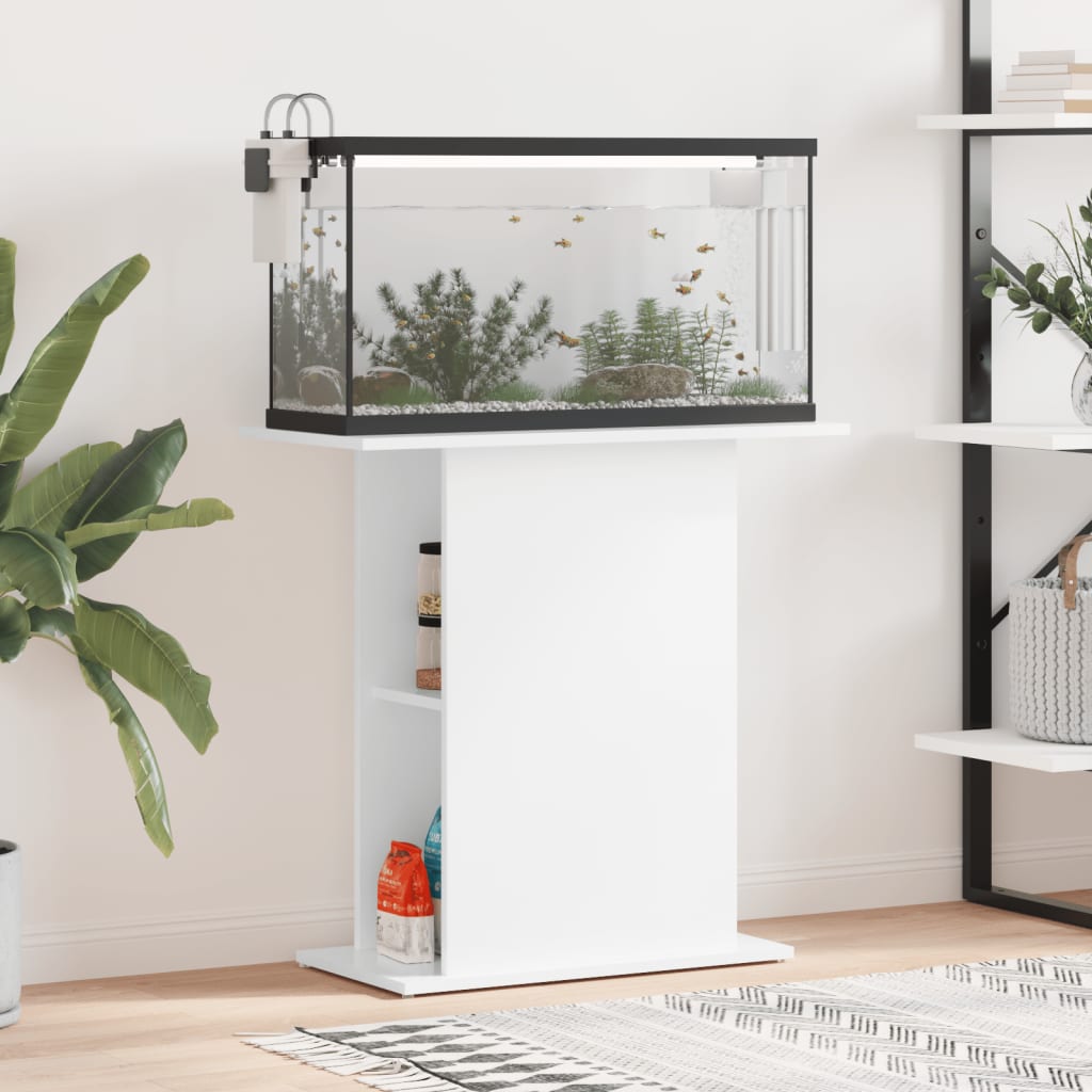 Aquarium Stand 75x36x72.5 cm Gloss White Plywood