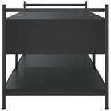 Tavolino da Salotto Nero 99x50x50 cm in Legno Multistrato