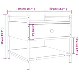 Tavolino da Salotto Rovere Fumo 50x50x50 cm Legno Multistrato