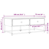 Tavolino Salotto Rovere Marrone 100x51x40 cm Legno Multistrato