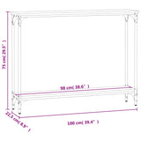 Tavolino Consolle Grigio Sonoma 100x22,5x75cm Legno Multistrato