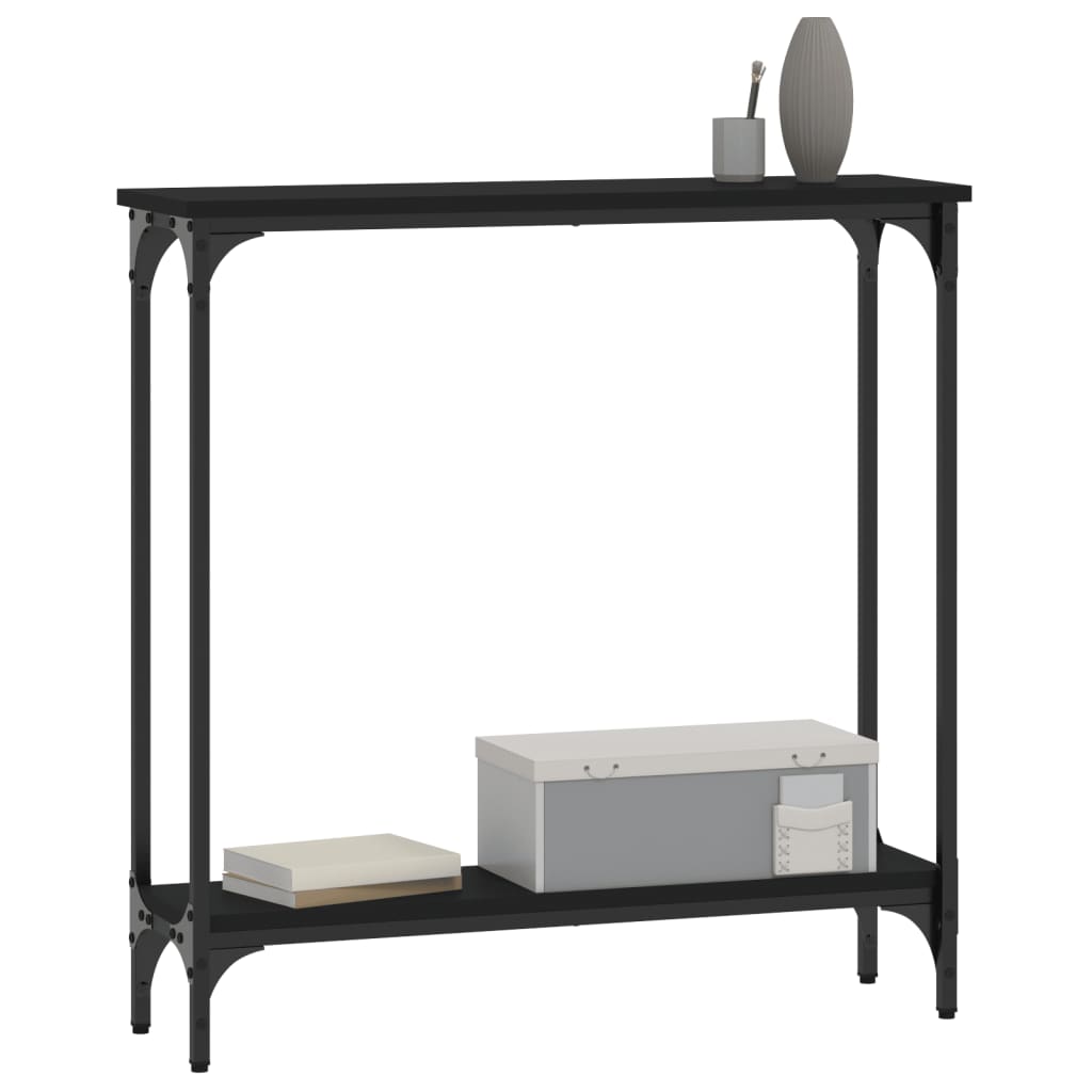 Tavolino Consolle Nero 75x22,5x75 cm in Legno Multistrato