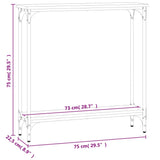 Tavolino Consolle Nero 75x22,5x75 cm in Legno Multistrato