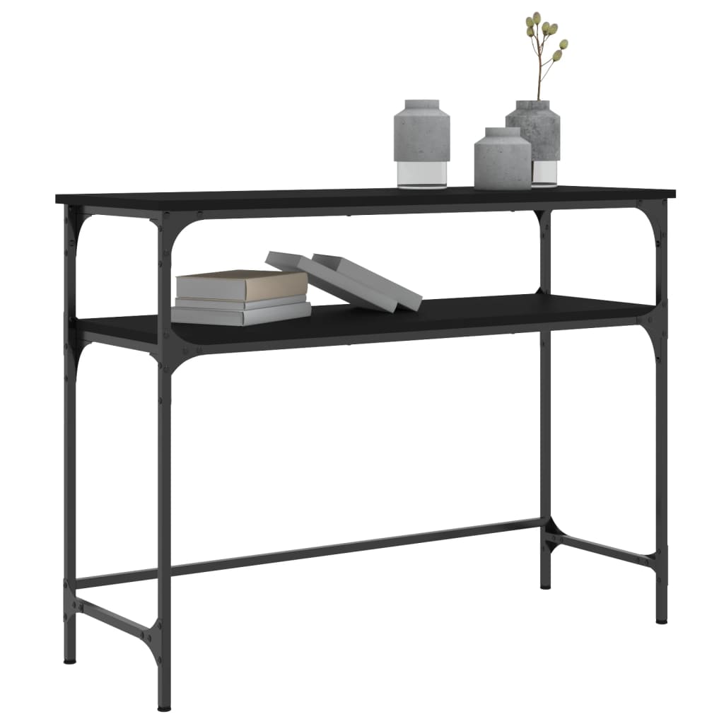 Tavolino Consolle Nero 100x35,5x75 cm in Legno Multistrato