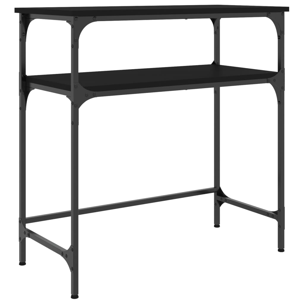 Tavolino Consolle Nero 75x35,5x75 cm in Legno Multistrato