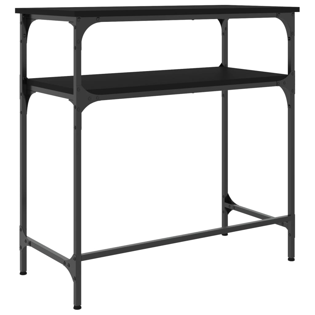 Tavolino Consolle Nero 75x35,5x75 cm in Legno Multistrato