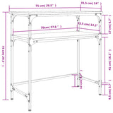 Tavolino Consolle Rovere Sonoma 75x35,5x75cm Legno Multistrato