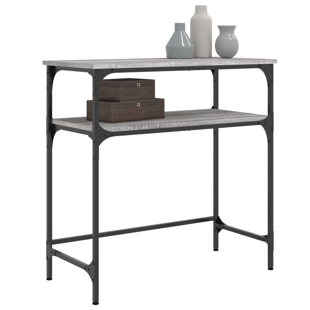 Tavolino Consolle Grigio Sonoma 75x35,5x75 cm Legno Multistrato