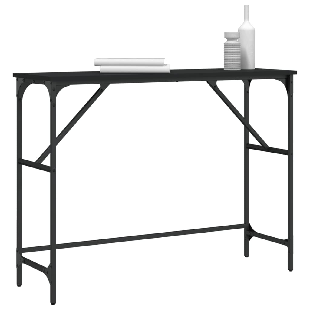 Tavolino Consolle Nero 100x32x75 cm in Legno Multistrato